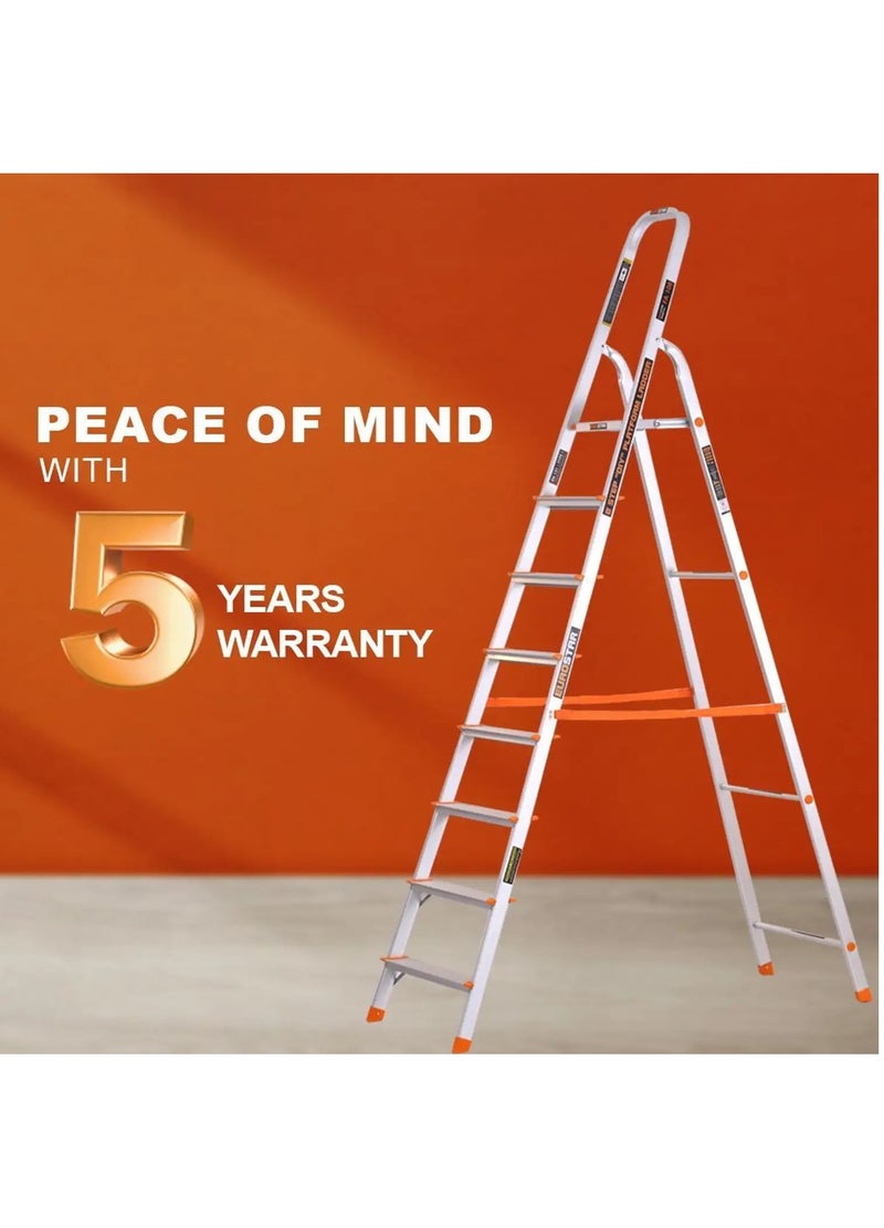 EUROSTAR Lightweight & Strong 8-Step Ladder for Home with Anti-Slip Shoes Aluminium Ladder (With Platform) - Image 5